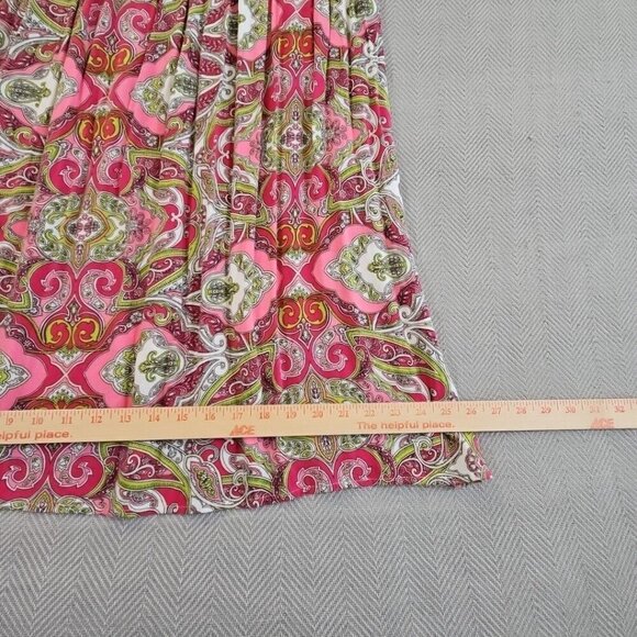 Croft & Barrow Midi Dress Large Pink Paisley Smocked Sleeveless Fit & Flare - Picture 12 of 12